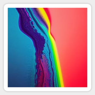 Liquid Colors Flowing Infinitely - Heavy Texture Swirling Thick Wet Paint - Abstract Inspirational Rainbow Drips Sticker